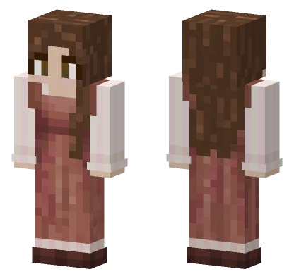 Pink Stripe Brunette Minecraft skin
