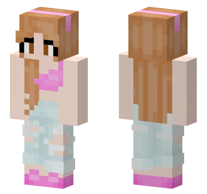 Pink Twin Girl Minecraft skin