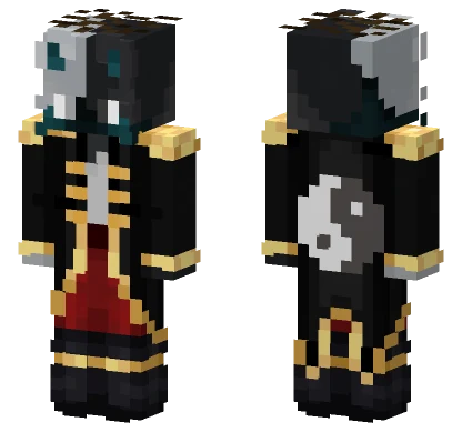 Pirate Inverted Greyscale Cat Minecraft skin