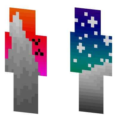 Pixel Art Mountainous Dawn Arctic Aurora Minecraft skin