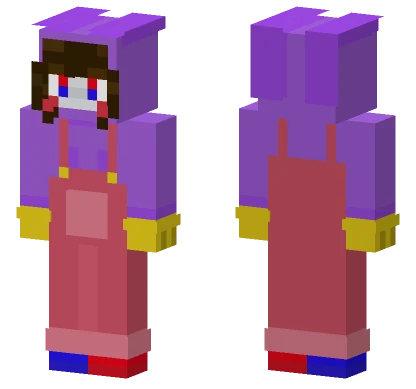 Pomni With Jax Pyjamas Minecraft skin