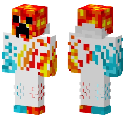 Preston Playz Ice Fire White Minecraft skin