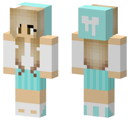 Pretty Girl In Teal Minecraft skin