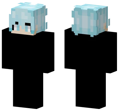 Progression2 Blue Hair Minecraft skin