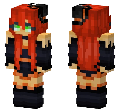 Pumpkin Witch Green Eyes Minecraft skin
