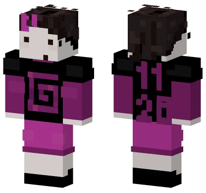 Purple and Black Kimono Minecraft skin