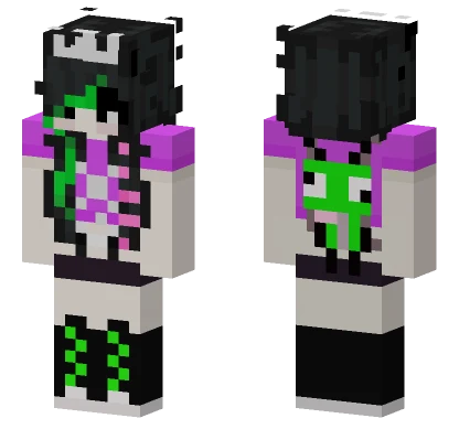 Purple And Black Outfit Minecraft skin