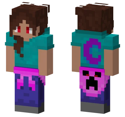 Purple and Teal Hoodie Minecraft skin