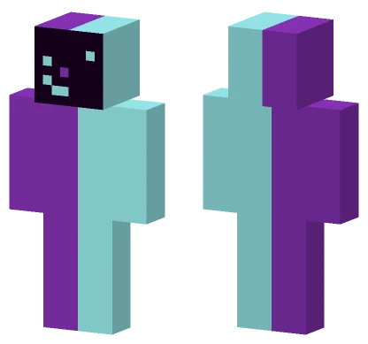 Purple and Teal Jester Minecraft skin
