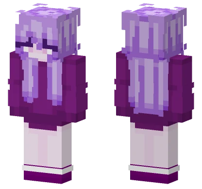 Purple Anime Girl Minecraft skin
