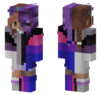 Purple Anime Girl Minecraft skin