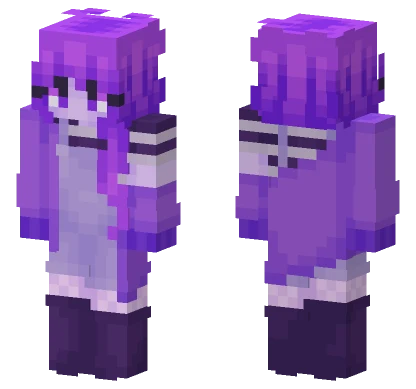 Purple Anime Girl Minecraft skin