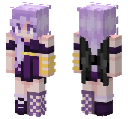 Purple Anime Girl Minecraft skin