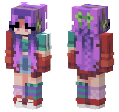 Purple Anime Girl Minecraft skin