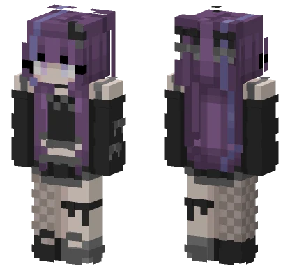 Purple Anime Girl Minecraft skin