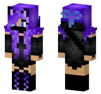 Purple Anime Ninja Girl Minecraft skin