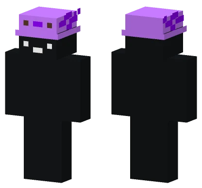 Purple Axolotl Hat Minecraft skin
