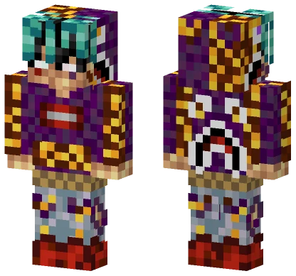 Purple Bape Hoodie Boy Minecraft skin