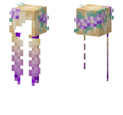 Purple Blond Braid Hair Base Minecraft skin