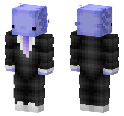 Purple Blue Axolotl Business Suit Minecraft skin