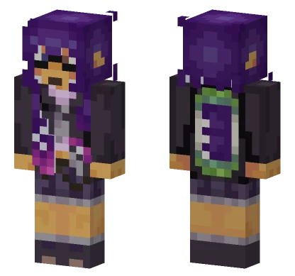 Purple Cat Ears Outfit Minecraft skin