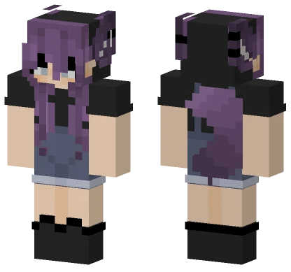 Purple Cat Girl Minecraft skin