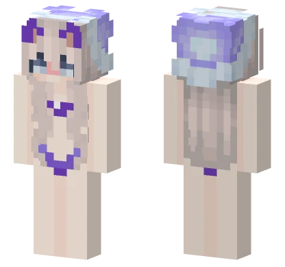 Purple Cat Girl Minecraft skin