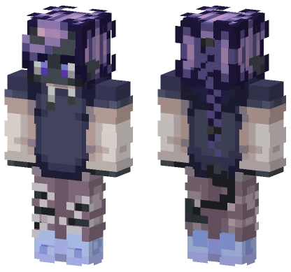 Purple Cat Girl Minecraft skin
