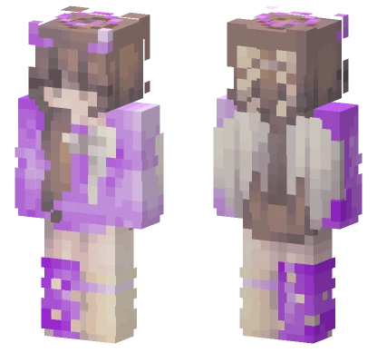 Purple Cat Girl Minecraft skin