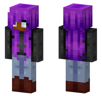 Purple Cat Girl Minecraft skin