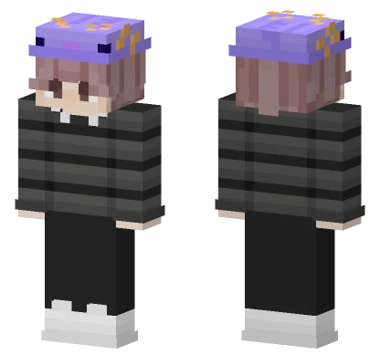 Purple Cat Hoodie Boy Minecraft skin