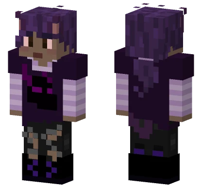 Purple Catboy Minecraft skin