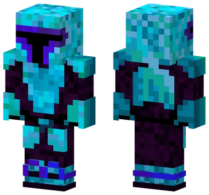 Purple Cyan Mandalorian Minecraft skin