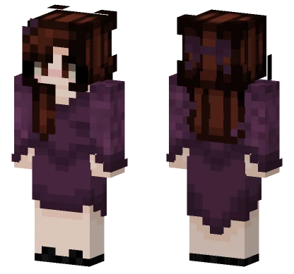 Purple Dress With Lacey Sleeves Minecraft skin