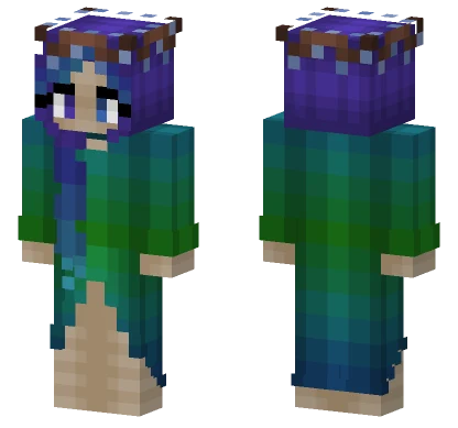 Purple Fade Blue Hair Elf Minecraft skin