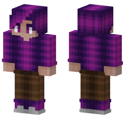 Purple Fade Pink Shirt Hair Brown Pants Minecraft skin