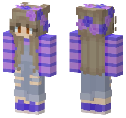 Purple Flower Girl Minecraft skin