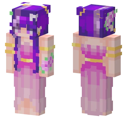 Purple Flowers Girl Minecraft skin
