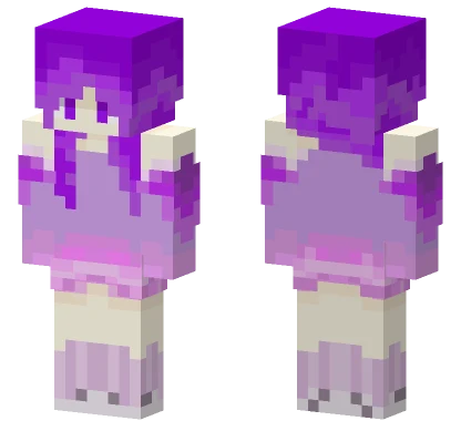 Purple Flowing Hair Minecraft skin