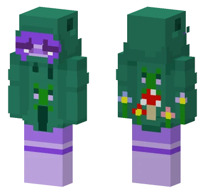 Purple Frog Hoodie Girl Minecraft skin