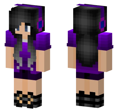 Purple Gamer Girl Minecraft skin