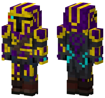 Purple Gold Mandalorian Minecraft skin