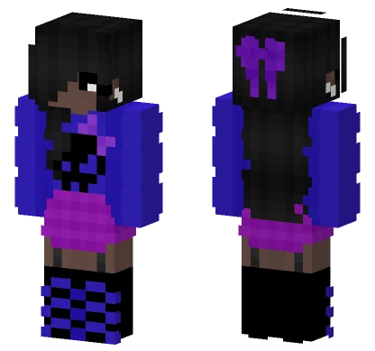 Purple Goth Girl Minecraft skin