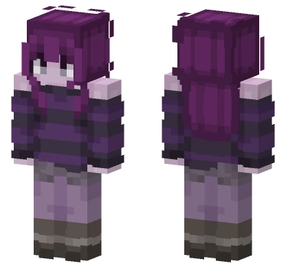 Purple Hair Character Minecraft skin
