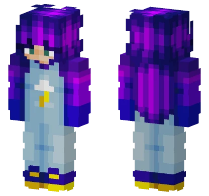 Purple Hair Girl Minecraft skin