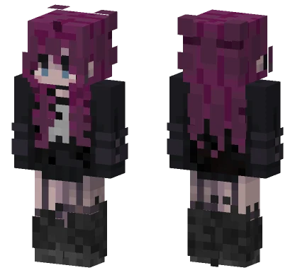 Purple Hair Girl Minecraft skin