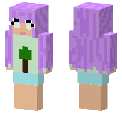 Purple Hair Girl Minecraft skin