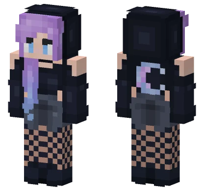 Purple Hair Girl Minecraft skin