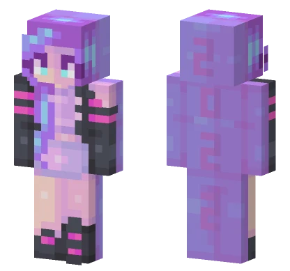 Purple Hair Girl Minecraft skin