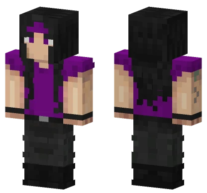 Purple Hair Hoodie Minecraft skin